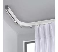 Flexible Ceiling Curtain Track Curved Silent Roller System WallMounted Room Divider for Curtains Bedroom Balcony3.7m/12ft Length