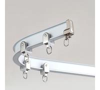 Flexible Ceiling Curtain Track System 16FT Bendable Sliding Room Divider Rail for Curtains Curved Design Easy Installation White Color for Versatile Home Decor