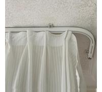 Flexible Ceiling Mount Shower Curtain Rod Curved Rain Track System for RV & Bay Windows 15.1ft Adjustable Bathroom Corner Rods