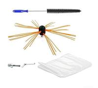 Flexible Chimney Sweep Brush Kit For Fireplace Flue Cleaning, Nylon Brush Head, Wrench, Chuck Connector & 1X1m Debris Collection Sheet, Chimney Sweeping Tool(Five-piece set)