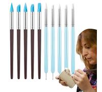 Flexible Clay Sculpture Tools - Silicone Color Shapers Brushes | Soft Handicraft Carving Modeling Pen for Nails, Drawing, Styling Dots