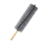 Flexible cleaning brush with fan shaped head for dust removal on sofas, window blinds, vents, and other household surfaces and appliances (42cm Gray)