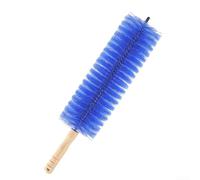 Flexible cleaning brush with fan shaped head for dust removal on sofas, window blinds, vents, and other household surfaces and appliances (42cm Blue)