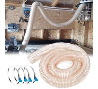 Flexible Clear PU Dust Collection Hose with Copper Steel Wire - Includes 4 Thumbscrew Clamps for Shop Vac and Woodworking(Dia-100(mm) Long400cm)