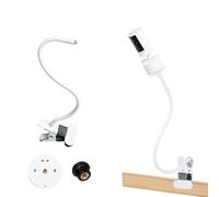 Flexible Clip Mount for Ring Pan-Tilt Indoor Cam and Blink Cameras, White | No Drill Clamp Bracket for Ring Indoor Cam Plus/Indoor Camera 2nd Gen, 40cm Adjustable Gooseneck Arm, 1/4" Thread Mount