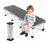 Flexible Compact Small Stage Platform with 9-strut Folding Riser Legs, Heavy Duty Plywood Professional Stages Stand Steps for Event/Music Performances(Step,H 20cm/8in)