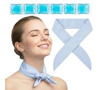 Flexible Cooling Neck Wrap with Soft Fabric Cover, Reusable Gel Ice Pack for Heat Relief, Migraines, Pain Management, Summer Outdoor Work (Blue)