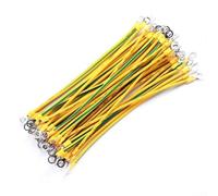 Flexible Copper Bvr Solar Pv Ground Wire 10 12 14 Awg With Terminals Yellow Green Earth Cable For Photovoltaic Panel Installation 20 Pcs Set(2.5mm2-20CM)