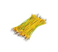 Flexible Copper Grounding Cable, Yellow-Green Copper Bridge Jumper Ground Wire for Solar Panel 100pcs 2.5/4/6sqmm 5/6/8mm(2.5 square 150mm,5mm)