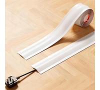 Flexible Cord Hider, 4M White Self-Adhesive Cable Management Cord Covers Protector for Wires on Wall Floor Homes Offices Garages