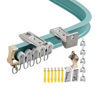 Flexible Curtain Rod for Bay Window with Curved Accessories for Ceiling or Wall, 1.6m Long, Adjustable, Easy Install, Perfect for Home Decor