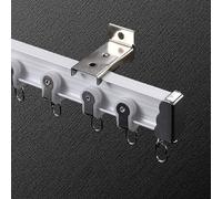 Flexible Curtain Track 1-4M Easy Install Room Divider Rail with Silent Rollers for Curtains RV Curtains Wall-Mounted White Track (Size: 4m)