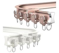 Flexible Curtain Track 1 6.7m Curved Rail for Windows & Balconies Nano Rollers Ceiling Curtain Rod for Living Room & Bedroom Rose Color 3.4m Size