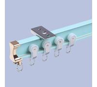 Flexible Curtain Track 1 Way Noise-Free Aluminum Rod with Rollers Ceiling/Wall Mount Perfect for Room Dividers Living Room Bedroom Green 2.5m/8.2ft