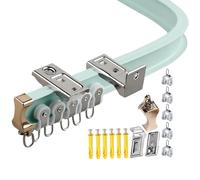 Flexible Curtain Track 6.5m with Accessories for Curved Bay Windows, Wall or Ceiling Installation - Easy to Install, Perfect for Home Decor