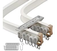 Flexible Curtain Track for Bay Windows - 2Lane Aluminum Curtain Rail - Durable Bendable Easy to Install (White Ceiling 190cm/6.2ft)