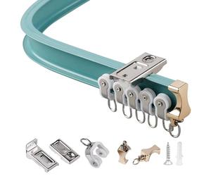 Flexible Curtain Track for Ceiling or Wall Mounting Includes Brackets Anchors Screws Straight or Curved Design Perfect for Shower Curtain RV Room Divider Home Decor