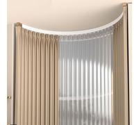 Flexible Curtain Track Rail Kit, Bendable Ceiling & Side Mount, Silent Alloy Gliders, No Light Leakage for Blackout, Easy Installation for Living Room, Bedroom, Shower Privacy