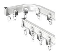 Flexible Curtain Track System Silent Sliding Rods with Rollers DIY Bendable Ceiling Rails for Showers Bay Windows RVs and Room Dividers (4.2m/13.8ft)