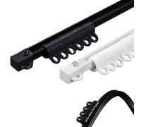 Flexible Curtain Track SystemAdjustable 70cm-700cm Curved & Straight Rod Ultra-Thin & Bendable Perfect for Shower Curtains & Room Dividers (White 440cm/14.4ft)