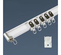 Flexible Curtain Track with Installation Accessories 6m Curved Ceiling & Wall Mount Room Divider Privacy Solution for 80/120/240/360/420/500cm Spaces (White-A)