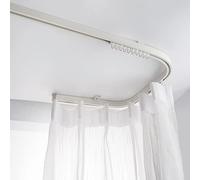 Flexible Curved Ceiling Wall Mount Room Divider Rail System - 11.5ft Heavy Duty Privacy Solution for Bunk Beds Showers RVs - White Color Easy to Install