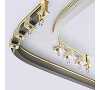 Flexible Curved Curtain Track Aluminum Rod for Arched LShaped & UShaped Windows Easy DIY Mounting 5.9ft Champagne Gold Perfect for Custom Curtains