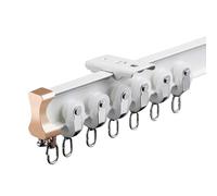 Flexible Curved Curtain TrackAdjustable Bendable Room Divider & Shower Curtain Rail Ceiling & Wall Mount for Bay Windows & RVs 3.5m (11.5ft) White Easy Installation