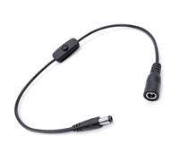 Flexible DC5521 Female to Male Extension Cord with Push Button Switches for Routers CCTV and Small Appliances Access Camera Power Cord