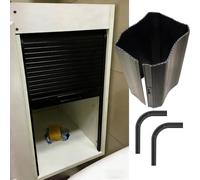 Flexible Decor Tambour Door for Kitchen Cabinet Cupboards, Roll Up Wardrobe Door Retractable RV Shutter Doors with Guide Rails & Handle(18x30in(46x76cm))