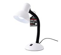 Flexible Desk Lamp with Bulb - Flexi Table Reading Lamp Adjustable Neck Metal Construction On/Off Switch & 1.5m Cable W/BS Approved Plug Mains Powered Desk Lamps | Perfect for Home & Office Use