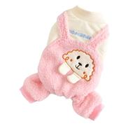 Flexible Dog Clothing, Warm Plush Lined Pet Jumpsuit, Windproof One-Piece Apparel for Small Medium Dogs, Durable Autumn Winter Pajamas, Cozy Sleepwear for Chilly Days Pink L