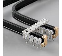 Flexible Double Aluminium Curtain Rail for Straight or Bay Windows Durable and Easy to Bend Black Ceiling Mount 5m/16.4ft