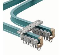 Flexible Double Curved Aluminum Curtain Track - 16.4FT Adjustable Ceiling/Wall Rods for Windows Living Rooms Room Dividers - Customizable Lake Blue Color Easy Installation