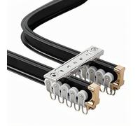 Flexible Double Curved Curtain Track - 9.2FT Bendable Aluminum Ceiling/Wall Rod for Windows & Room Dividers Perfect for Living Rooms Black Color Easy Installation