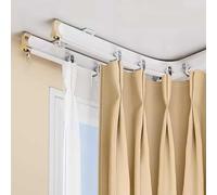 Flexible Double Curved Curtain Track - Bendable Aluminum Rod for Ceilings & Walls 4m (13.1ft) - Easy Installation Room Divider White Finish Perfect for Curtains & Spaces