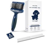 Flexible Double-Sided Slicker Dog Brush for Doodles & Poodles, Gentle Detangling & Undercoat Brush for Goldendoodles, Labradoodles, Curly Coated Dogs and Cats, Home & Salon Grooming Tool