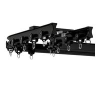 Flexible Double Track Curtain RodBlack Aluminum Ceiling Mount 32.8ft with 16 Rollers Ideal for Room Dividers & Window Treatments & Stylish Design