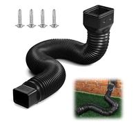 Flexible Downpipe Downspout Extension Kit: Retractable Rain Gutter Downspout Extensions Plastic Rainwater Drainage Pipe Extendable from 21in to 60in for Lawns Gardens Yards Cement Floors (1 Pack)