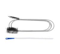 Flexible Drain Brush Kit 2pcs Long Pipe Cleaner | Double Ended Design, Bendable Head, Sturdy Stainless Steel, Nylon and Plastic Bristles, Removes Hair Clogs without Chemicals