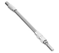 Flexible Drill Bit Holder 6.35mm Alloy Extension for Tight Spaces | Flexible Shaft Connector, Multifunctional Design, Silver Alloy Build, Fit for 1/4 Inch Bits and Drivers