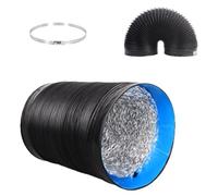 Flexible Dryer Vent Hose For Kitchen Greenhouse 6 7 8 9 10 12 Inch | Flexible Aluminum Foil Exhaust Fan Duct Hosing With Clamps Heat Resistant Air Ducting(L 2m(6.6ft),450mm(17.7"))