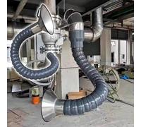 Flexible Duct Collector Arm with Stainless Steel Hood, ID11cm/4.3in, ID16cm/6.3in, ID20cm/7.9in Fume Extractor Hose Articulated for HVAC/Factory Shop(Gray Id 11cm(4.3in),L 2m/6.5ft)
