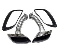 flexible exhaust pipe For BMW For X6 For E71 2008-2013 Car End Pipes Exhaust Pipe Modification Quad Tail Tip Muffler Square Mouth Black Hood(C)
