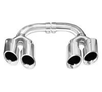 flexible exhaust pipe For P&orsche For Cayenne 9Y0 2018-2024 Car End Pipes Upgra Quad Sport Tailpipe Exhaust Pipe Muffler(Petrol-silve)