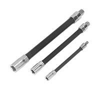 Flexible Extension Bar Set - Spring Steel Electric Drill Extension Magnetic Holder for Automotive Repairing - 3 Pcs Kit