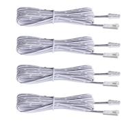 Flexible Extension Cables for AIBOO Cords, 2m RF Wireless LED Driver Extension Cable Under Cabinet Lighting Kit Accessories Lead LED Light White Power Extend Cable White Cord (Pack of 4)