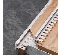 Flexible F-Shaped Stair Edge Profile for Step Protection - Ideal for Laminated Floors Parquet and Tiles - Slip-Resistant Design for Enhanced Safety