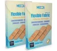 Flexible Fabric Adhesive Plasters, Bandages Comfortable Flexible Large Protection & Wound Care of Minor Cuts, Scrapes, & Wounds, Assorted Sizes (2-1/4"x5/8", 3" x3/4", 3"x1") - Twin Pack 100 CT Box