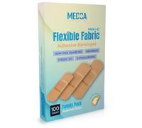 Flexible Fabric Adhesive Plasters, Bandages Comfortable Flexible Large Protection & Wound Care of Minor Cuts, Scrapes, & Wounds, Assorted Sizes (2-1/4"x5/8", 3" x3/4", 3"x1") - 100 Count Box